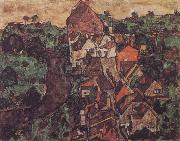 Egon Schiele Krumau Landscape oil painting artist